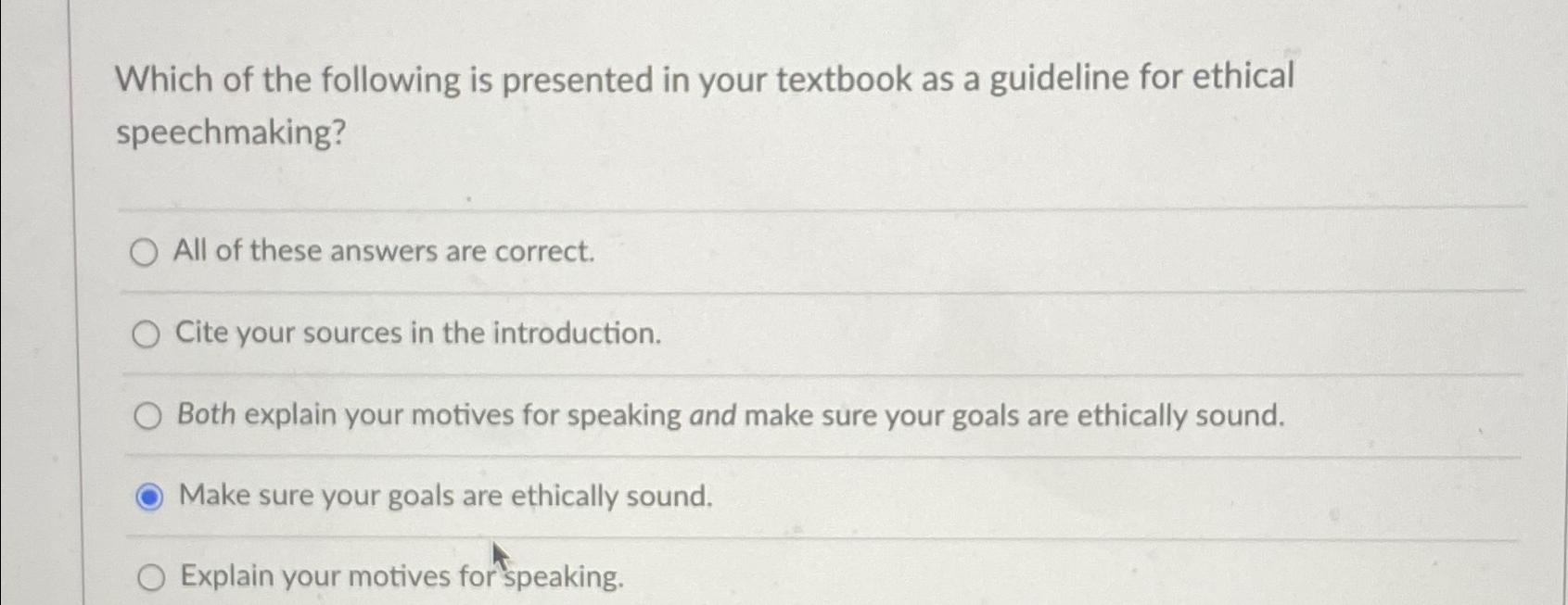 Solved Which of the following is presented in your textbook | Chegg.com