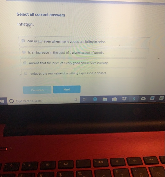 Solved Select all correct answers Inflation: can occur even | Chegg.com