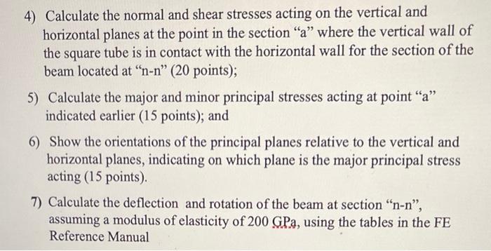 Solved 4) Calculate the normal and shear stresses acting on | Chegg.com