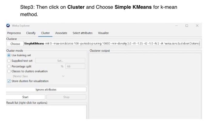 Solved Step1: Open Weka and Click on Explorer in the | Chegg.com ...