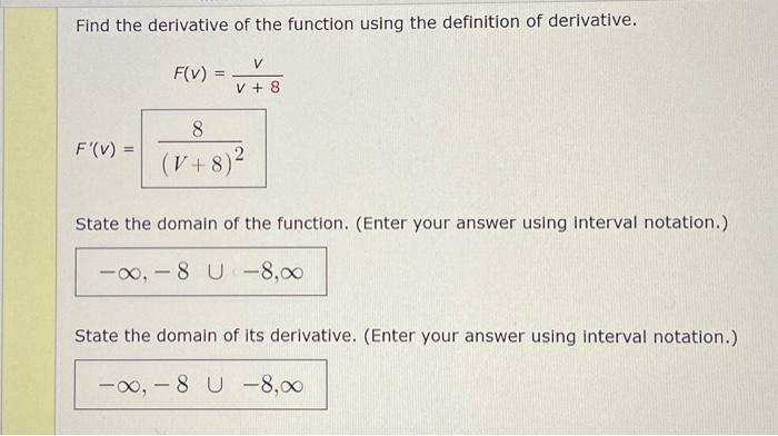Solved Find the derivative of the function using the | Chegg.com
