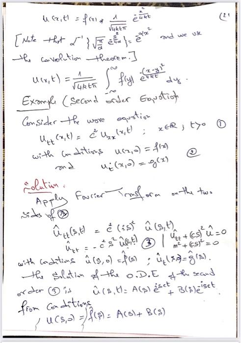 Solved Forrier Transform Q1 Consider The Heat Equation U Chegg Com