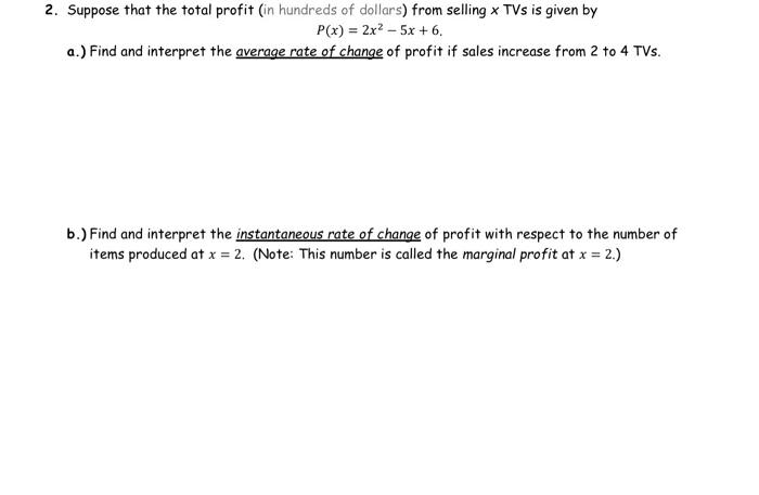 Solved Suppose that the total profit (in hundreds of | Chegg.com