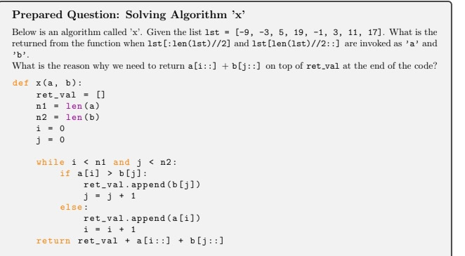 Solved Prepared Question: Solving Algorithm 'x' Below is an | Chegg.com