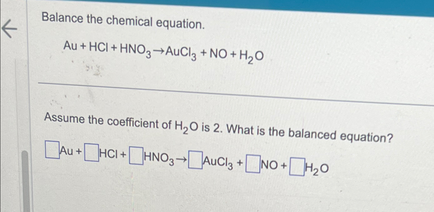 Solved Balance the chemical | Chegg.com