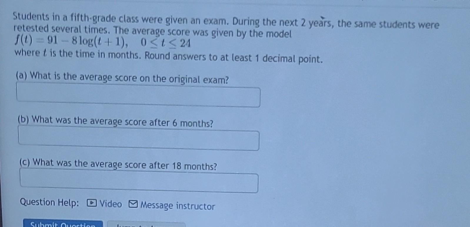 Solved Students In A Fifth-grade Class Were Given An Exam. | Chegg.com