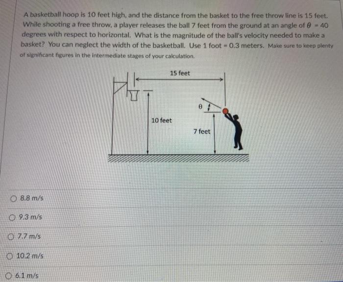 free throw line distance