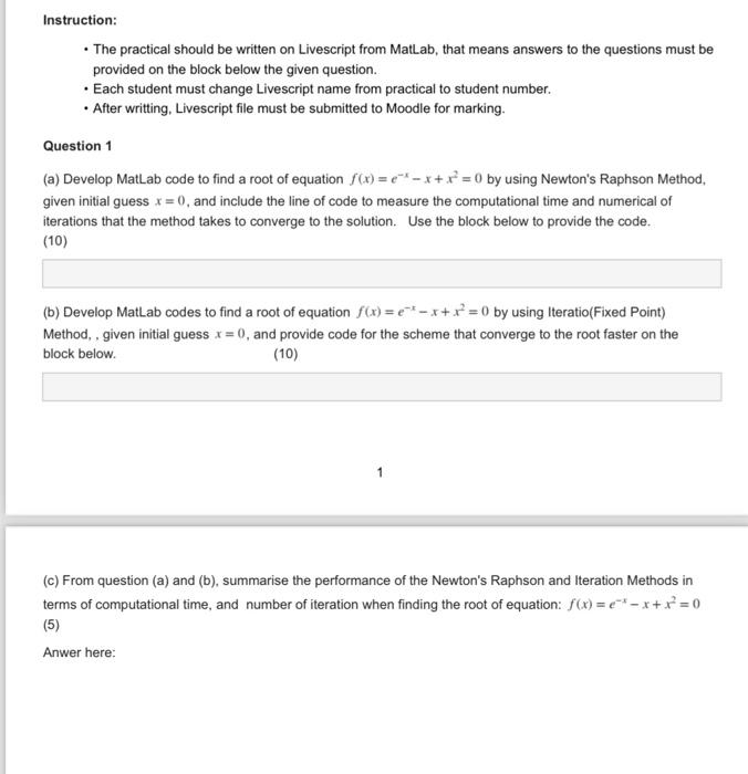 Solved Instruction: - The practical should be written on | Chegg.com