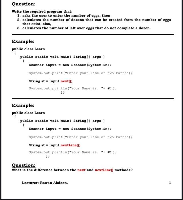 Solved Question: Write the required program that: 1. asks | Chegg.com