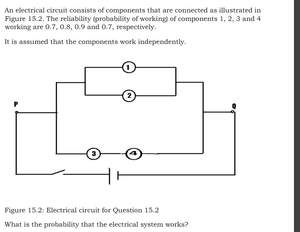 Solved An electrical circuit consists of components that are