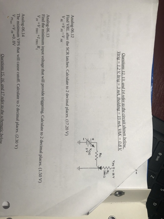 Solved Questions 12, 13, and 14 refer to the circuit shown | Chegg.com