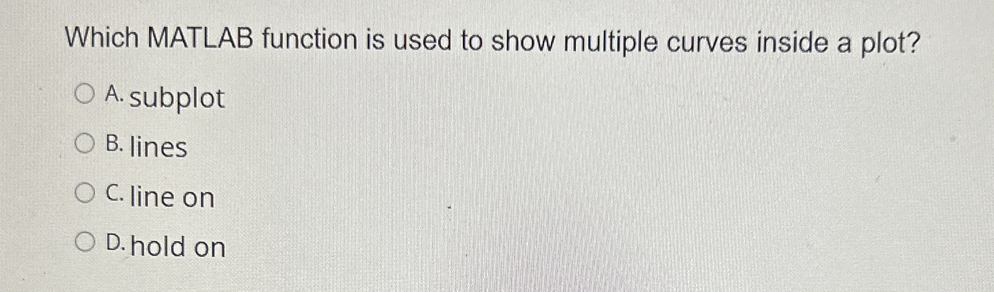 Solved Which MATLAB function is used to show multiple curves | Chegg.com