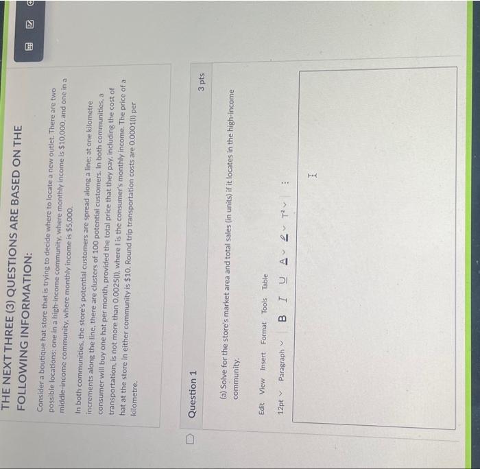 THE NEXT THREE (3) QUESTIONS ARE BASED ON THE | Chegg.com