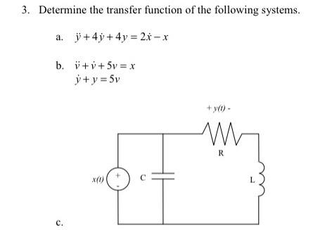 Solved 3. Determine the transfer function of the following | Chegg.com