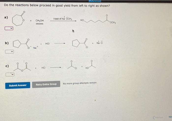 Solved [References] Do the reactions below proceed in good | Chegg.com