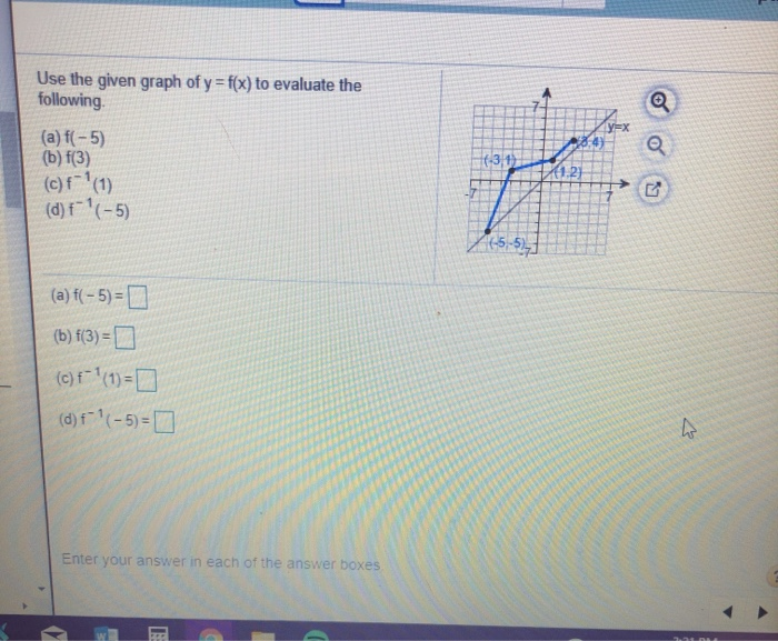 Solved Use The Given Graph Of Y F X To Evaluate The Foll Chegg Com