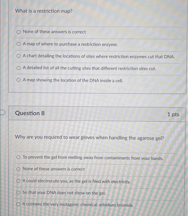 Solved What is a restriction map? O None of these answers is | Chegg.com