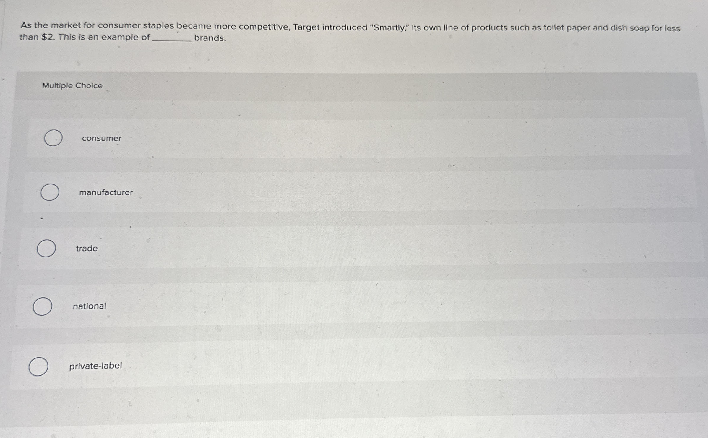 Solved As the market for consumer staples became more