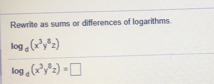 Solved Rewrite As Sums Or Differences Of Logarithms Log 7959