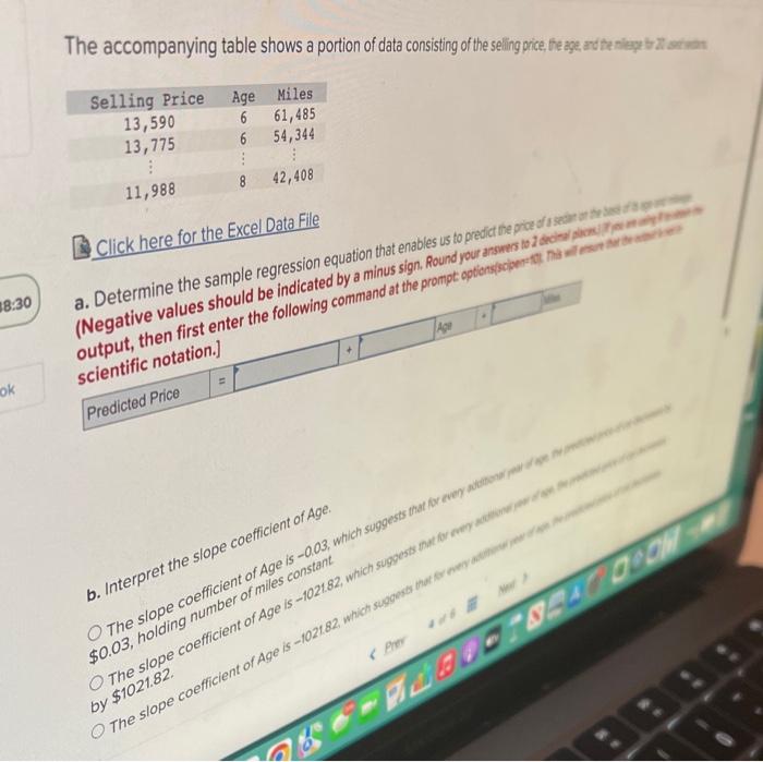 Solved The accompanying table shows a portion of data | Chegg.com
