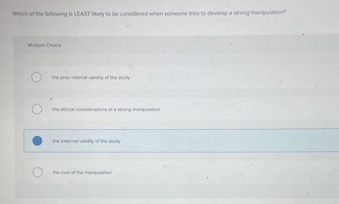 Solved The princlple of using the strongest manipulation | Chegg.com