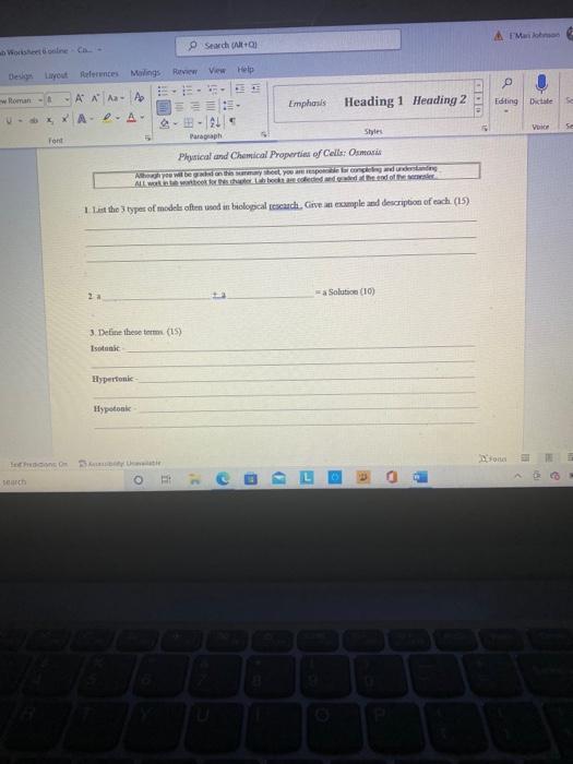 Solved 1) List the 3 types of models often used in