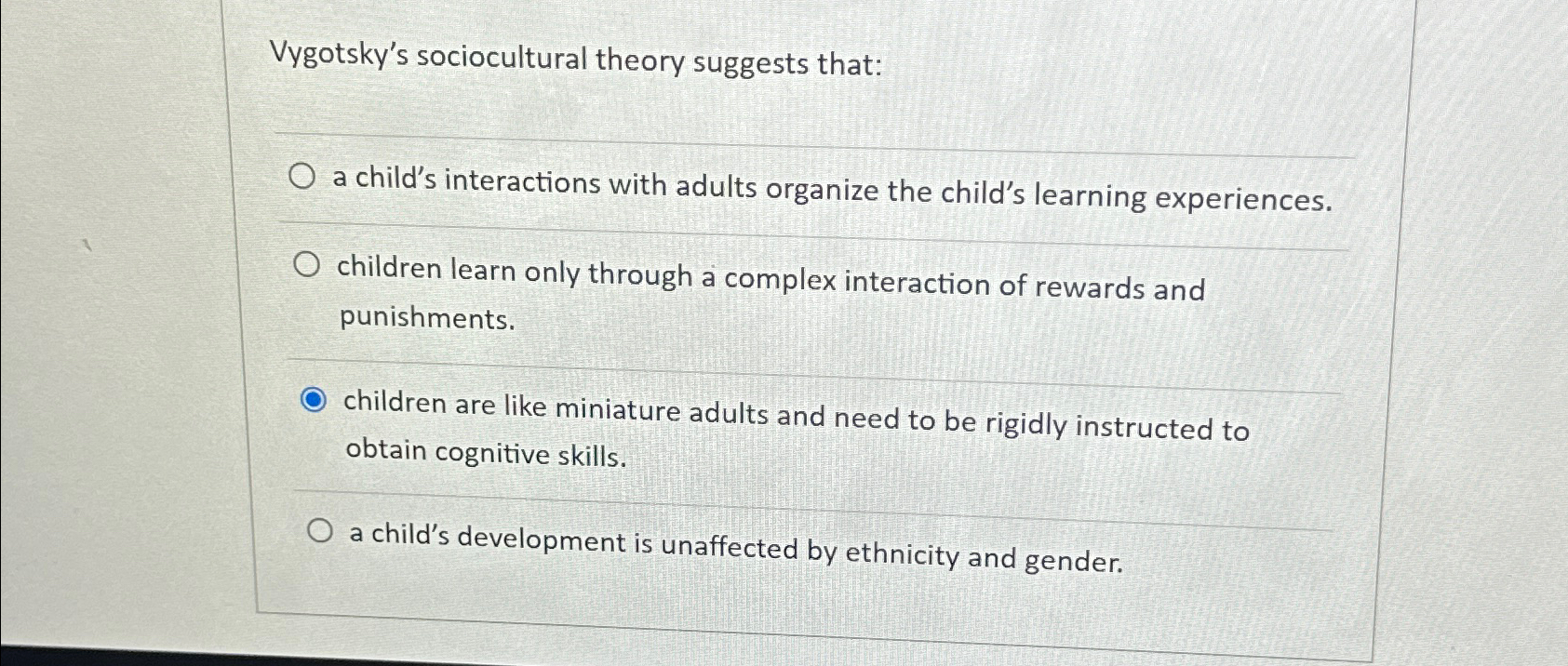 Vygotsky proposed that discount child development is