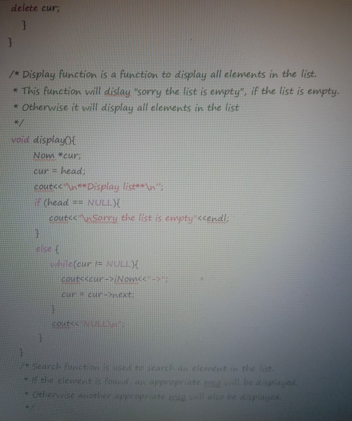Solved 1. Please modify the linked list program provided to | Chegg.com