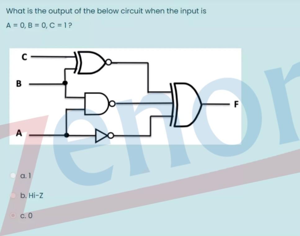Solved What is the output of the below circuit when the | Chegg.com