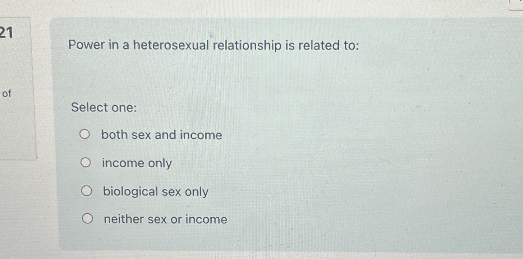 Solved Power in a heterosexual relationship is related | Chegg.com