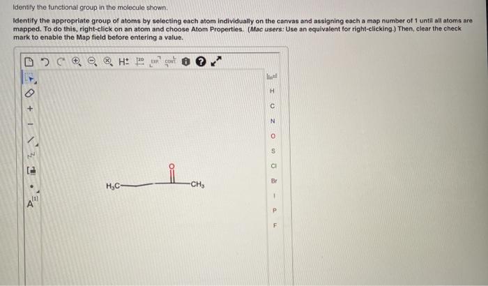 Solved Identify the functional group in the molecule shown . | Chegg.com