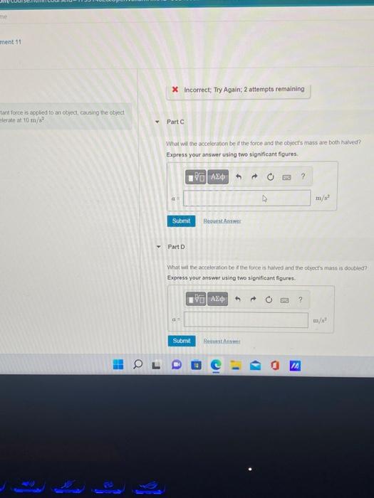Solved Part A A constant force is applied to an object,