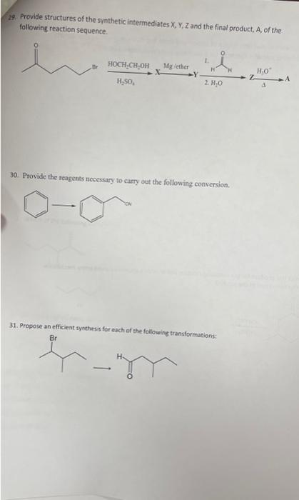 Solved 23. Provide structures of the synthetic intermediates | Chegg.com
