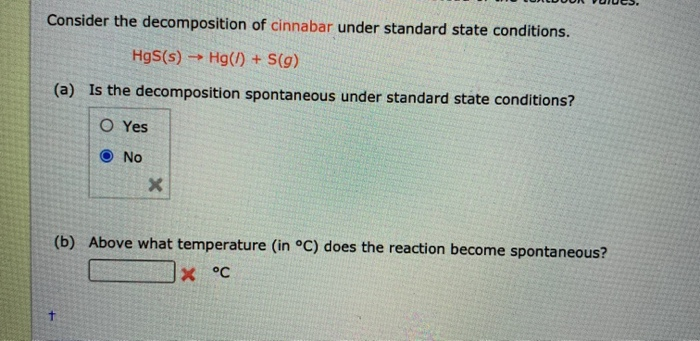 Solved Consider The Decomposition Of Cinnabar Under Stand Chegg Com