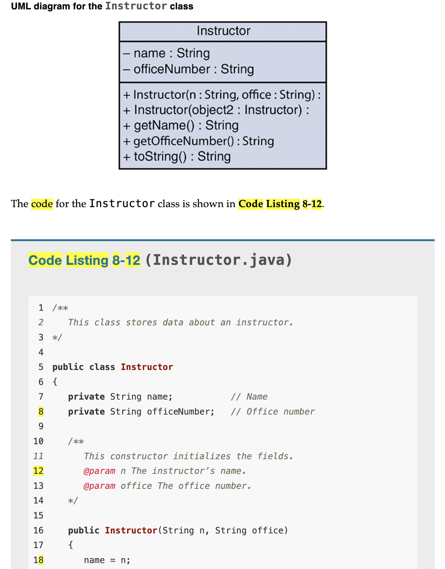 Solved Code Listing 8-12 (Instructor.java) I need help | Chegg.com