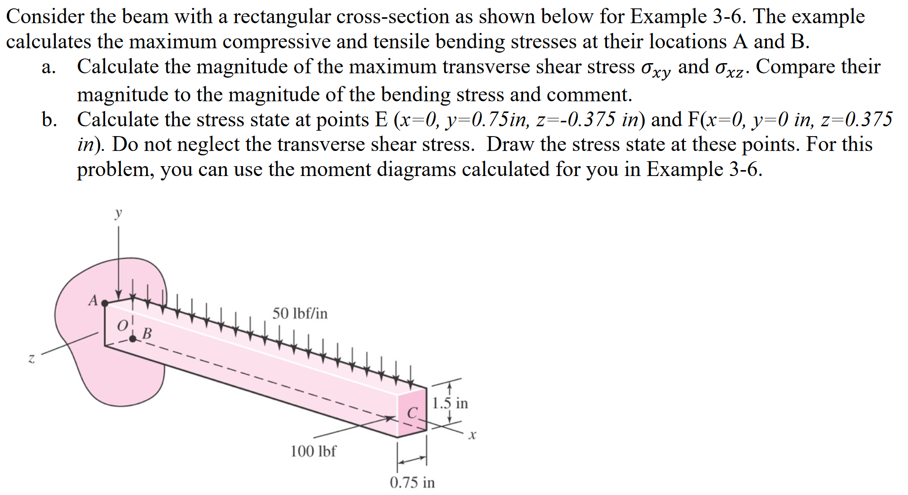 Solved Consider the beam with a rectangular cross-section as | Chegg.com