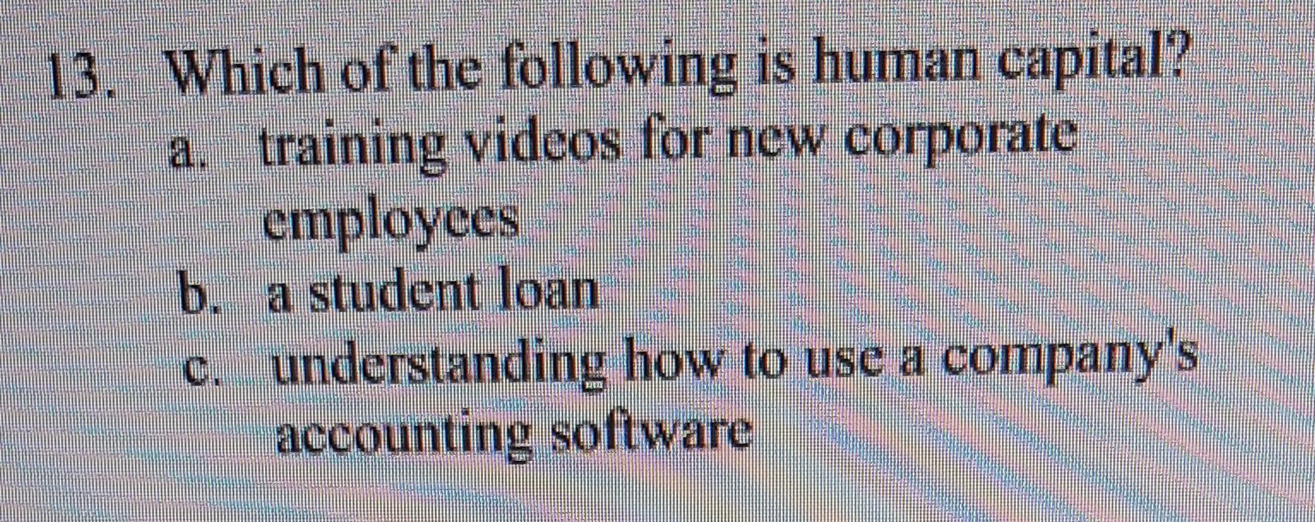 Human Capital Refers To Which Of The Following Solved 13. Which of the following is human capital? a. | Chegg.com