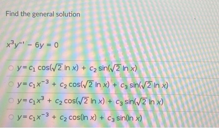 Solved Find The General Solution. | Chegg.com