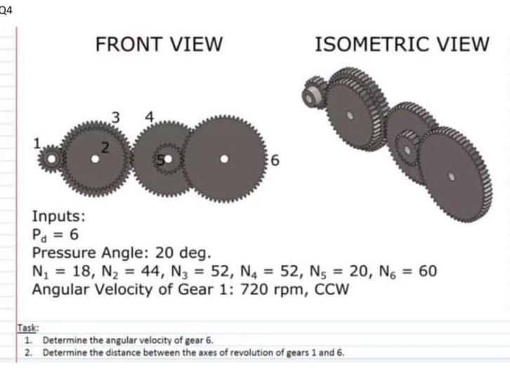 Solved Q4 FRONT VIEW ISOMETRIC VIEW 6 Inputs: Pa = 6 | Chegg.com