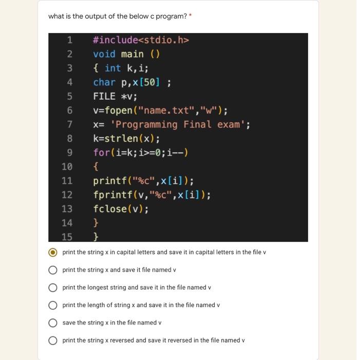 Solved what is the output of the below c program?* 1 | Chegg.com