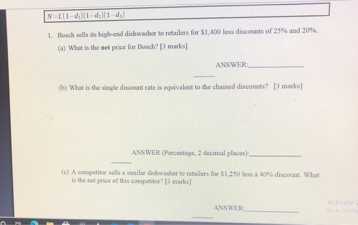 Solved N L 1 d. 1 dz 1 d3 1. Bosch sells its high end Chegg