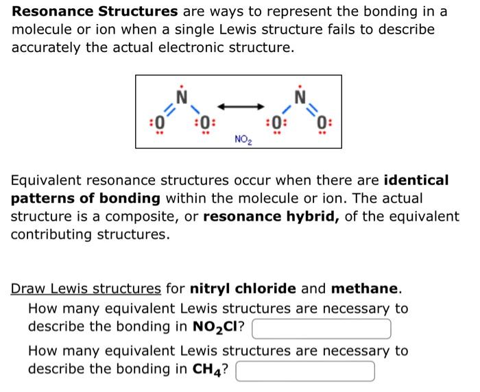 Solved Resonance Structures are ways to represent the | Chegg.com