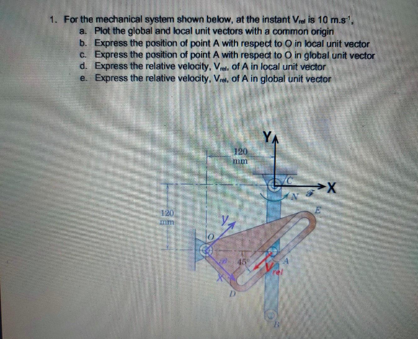 1. For the mechanical system shown below, at the | Chegg.com