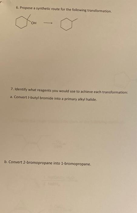 Solved 6. Propose A Synthetic Route For The Following | Chegg.com