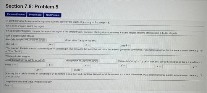Solved Section 7.8: Problem 5 Previous Problem Problem List | Chegg.com