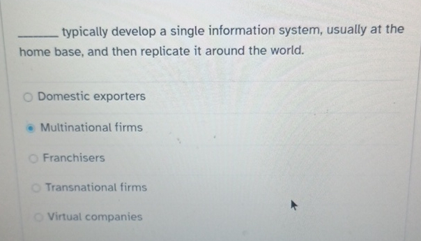 Solved typically develop a single information system, | Chegg.com
