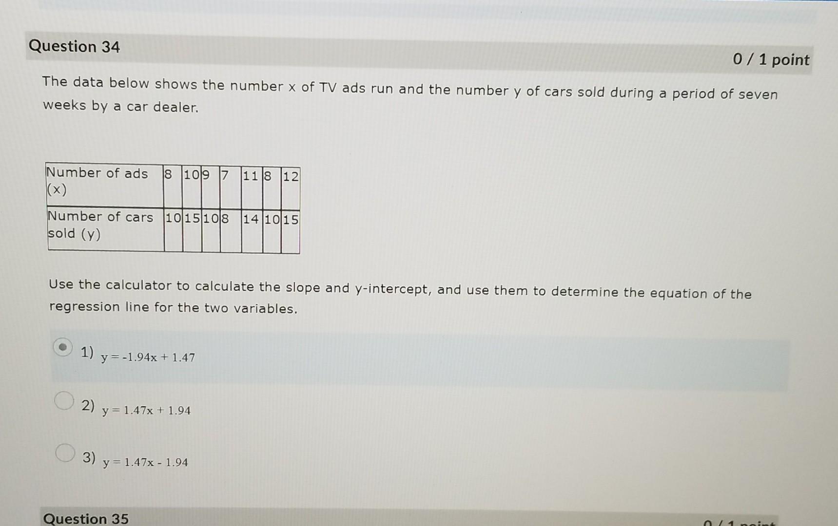 Solved I read my calculator as answer being number 1. that