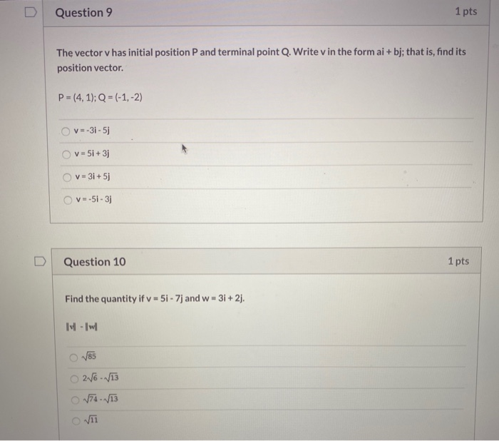 Solved Question 1 1 pts Write the expression in the standard | Chegg.com