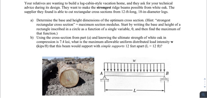 Solved Your Relatives Are Wanting To Build A Log Cabin St