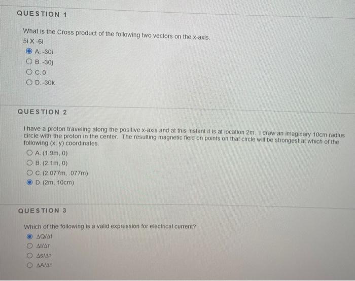 Solved QUESTION 1 What is the Cross product of the following | Chegg.com